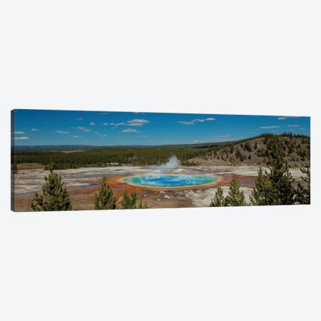 Grand Prismatic Spring Panoramic Canvas Print #SHL548} by Bill Sherrell Canvas Artwork