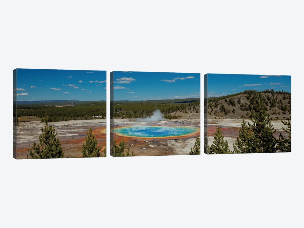 Grand Prismatic Spring Panoramic by Bill Sherrell 3-piece Canvas Artwork