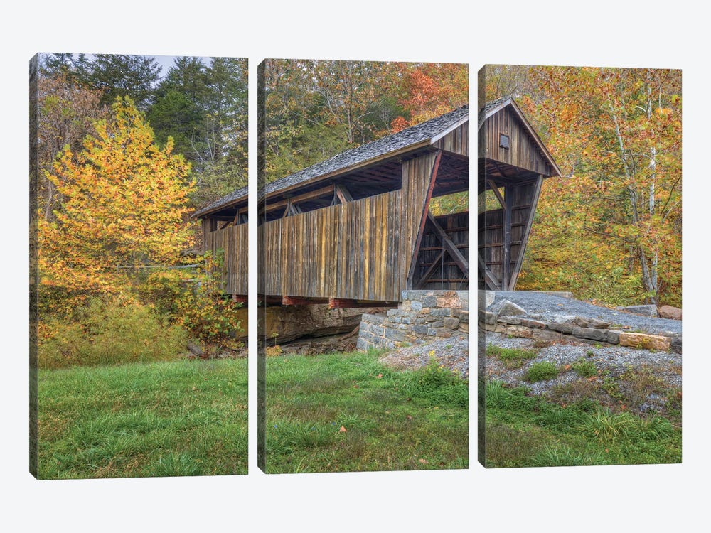 Indian Creek Covered Bridge by Bill Sherrell 3-piece Canvas Print