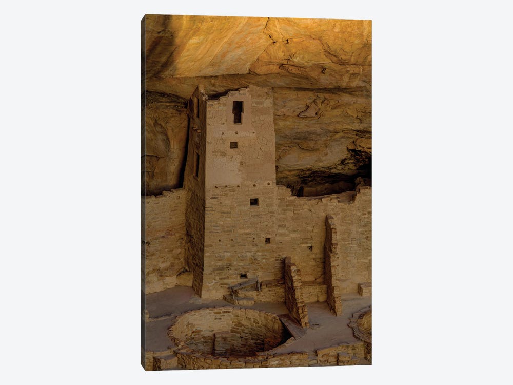 Last Rays Over A Mesa Verde Cliff Tower by Bill Sherrell 1-piece Canvas Wall Art
