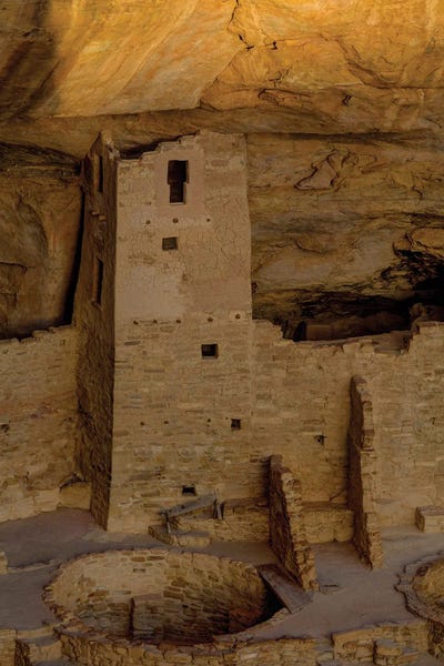 Bill Sherrell: Last Rays Over A Mesa Verde Cliff Tower by Bill Sherrell