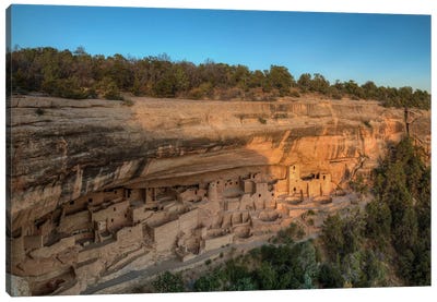 Last Rays Over Cliff Palace At Mesa Verde Canvas Art Print - Bill Sherrell