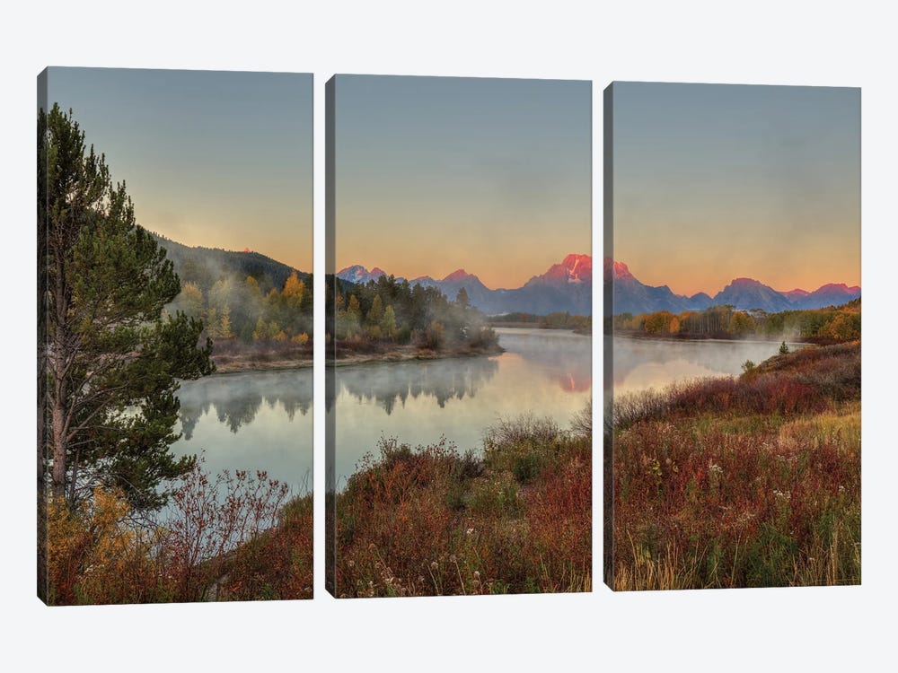 Morning Glory At Oxbow Bend by Bill Sherrell 3-piece Canvas Art