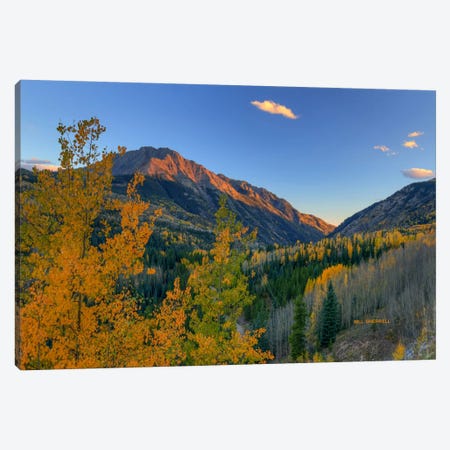 Autumn Sunset Rocky Mountain Style Canvas Print #SHL59} by Bill Sherrell Canvas Print
