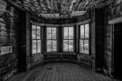 Bay Window, B&W by Bill Sherrell canvas print