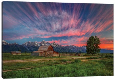 Beneath Teton Glory Canvas Art Print - Mountain Sunrise & Sunset Art