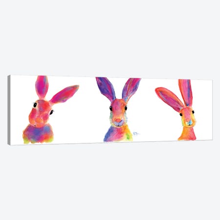 The Happy Hares Canvas Print #SHM105} by Shirley Macarthur Canvas Artwork