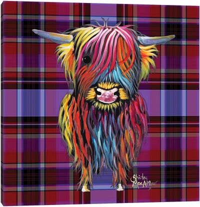 Braveheart Tartan Canvas Art Print - Highland Cow Art