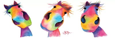 The Happy Horses by Shirley Macarthur multi panel art