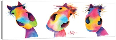 The Happy Horses Canvas Art Print - Whimsical Décor
