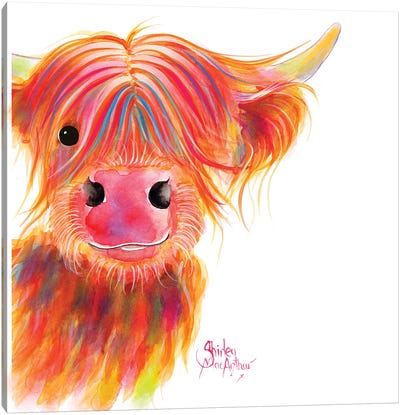 The Prince Canvas Art Print - Highland Cow Art