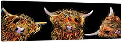 The Scotties Canvas Art Print - Highland Cow Art