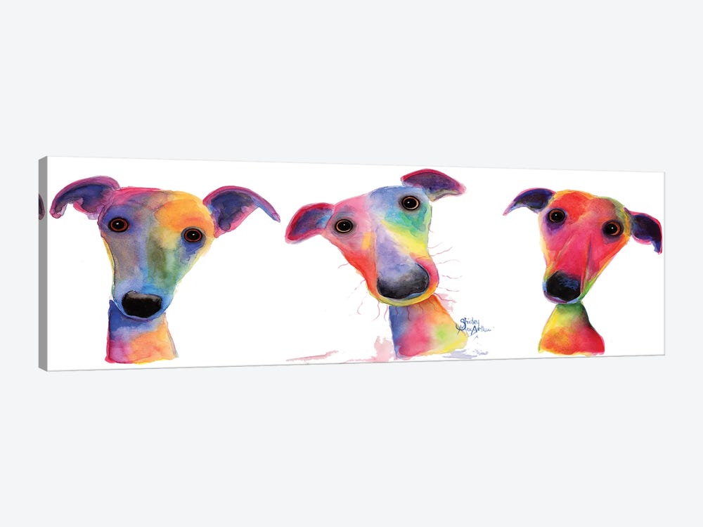 The Wacky Whippets by Shirley Macarthur 1-piece Canvas Artwork