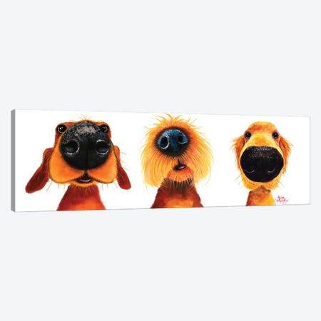 The Puppy Dogs Canvas Print #SHM73} by Shirley Macarthur Canvas Wall Art