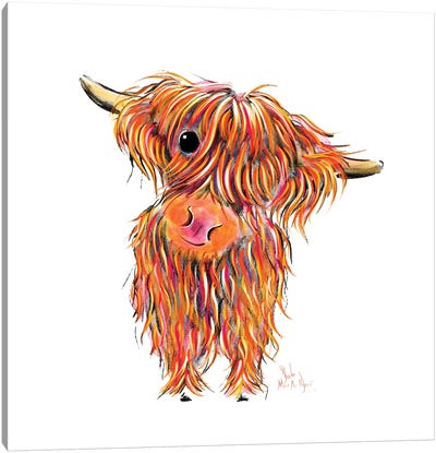 Boo Canvas Art Print - Highland Cow Art