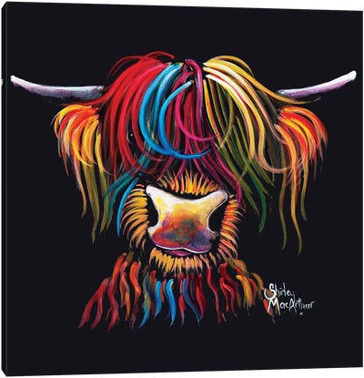 Nelly Canvas Art Print - Highland Cow Art