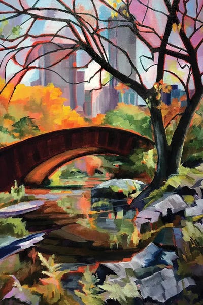 Maxine Shore: Central Park Bridge by Maxine Shore