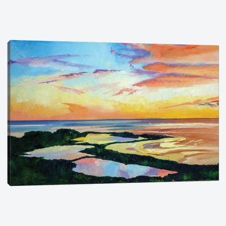 Ocean Sunset Canvas Print #SHO29} by Maxine Shore Art Print