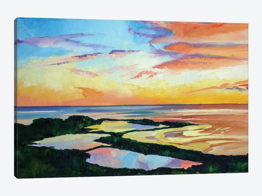 Ocean Sunset by Maxine Shore 1-piece Canvas Art