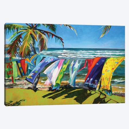 Tropical  Breezes Canvas Print #SHO30} by Maxine Shore Canvas Wall Art