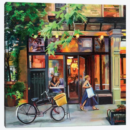 New York Bistro Canvas Print #SHO35} by Maxine Shore Art Print