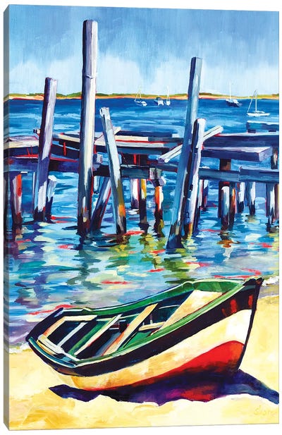 Cape Cod Bay Canvas Art Print - Rowboat Art