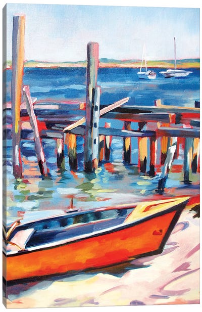 Provincetown Harbor Canvas Art Print - Rowboat Art