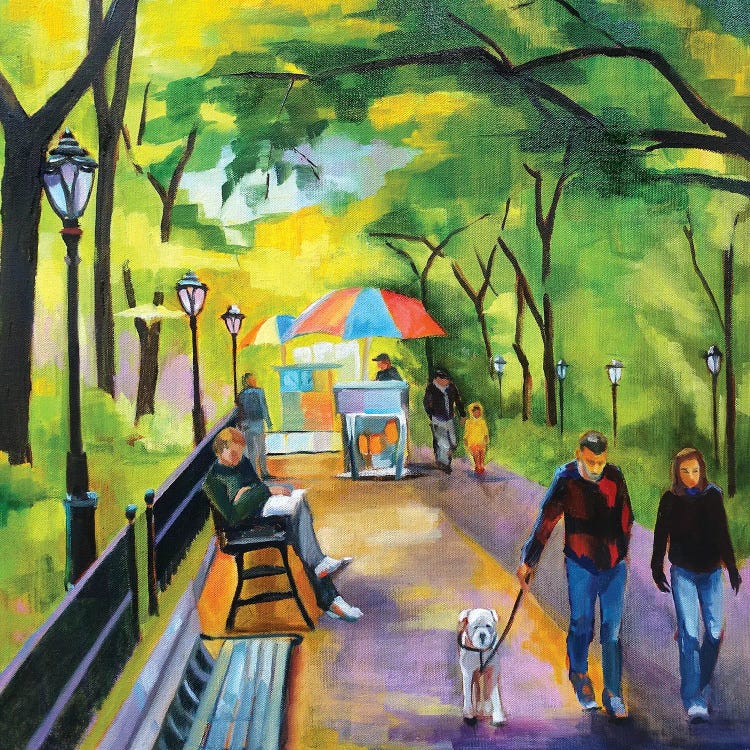 Stroll in Central Park by Maxine Shore wall art