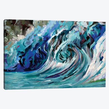 Blue Wave Canvas Print #SHO62} by Maxine Shore Canvas Art Print