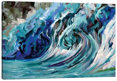 Blue Wave Canvas Art Print - Maxine Shore