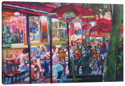 Paris Cafe Canvas Art Print - Artistic Travels