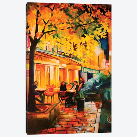 Corner Cafe Canvas Print #SHO7} by Maxine Shore Canvas Artwork