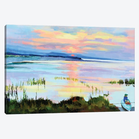 Kayaker On Paine's Creek Canvas Print #SHO83} by Maxine Shore Art Print