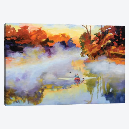 Paddling In The Mist Canvas Print #SHO85} by Maxine Shore Canvas Art