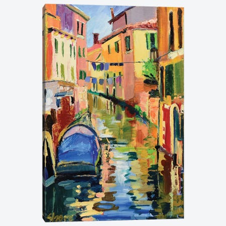Venetian Canal Canvas Print #SHO87} by Maxine Shore Canvas Art