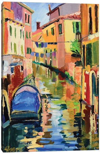 Venetian Canal Canvas Art Print - Veneto Art