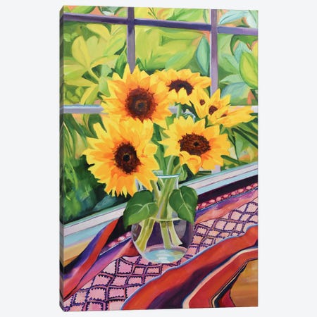 Sunflower Sunshine Canvas Print #SHO90} by Maxine Shore Canvas Art