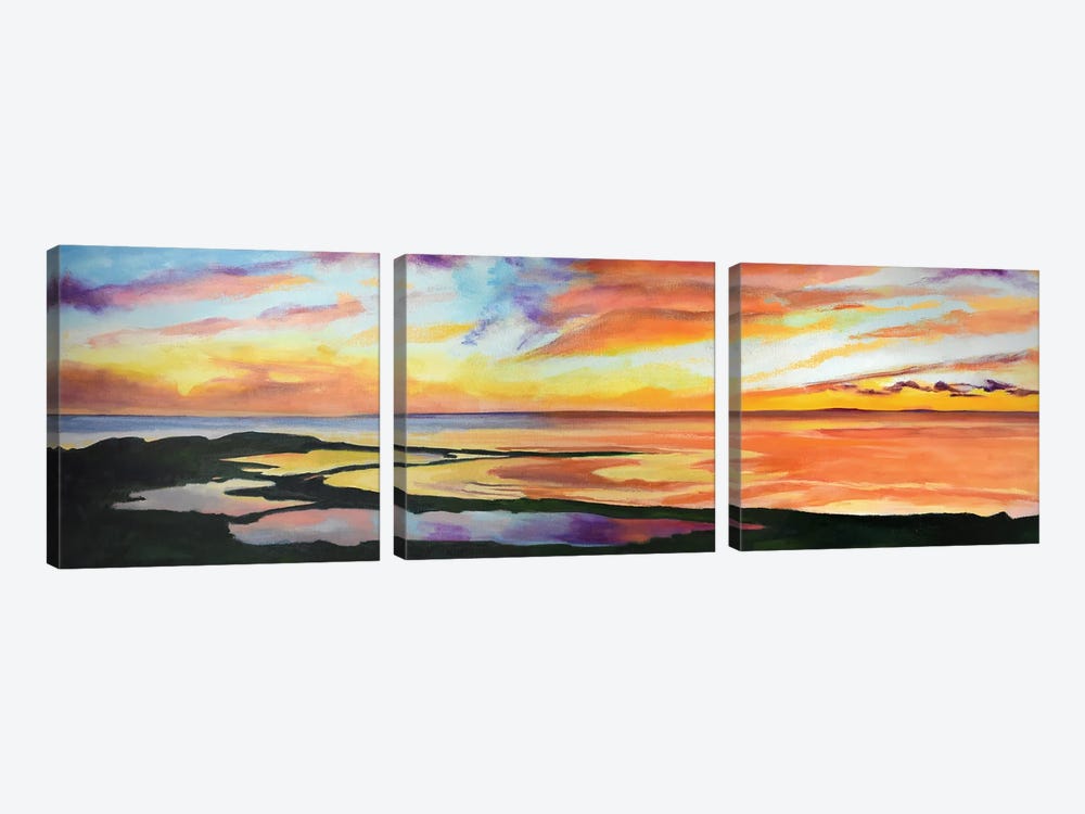 Sunset Reflections by Maxine Shore 3-piece Canvas Art