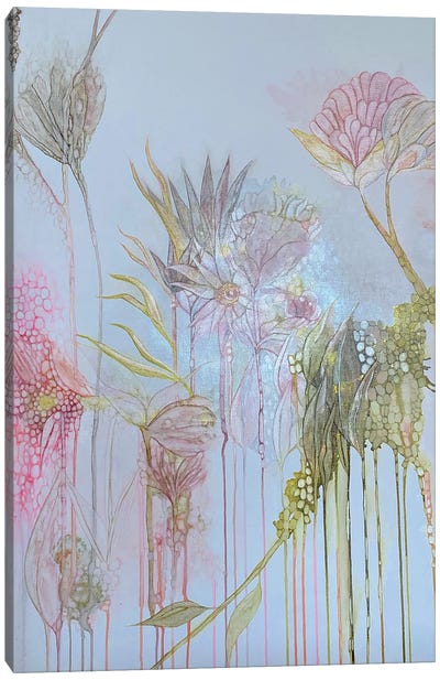 Wonderlamd Canvas Art Print - Gold & Pink Art