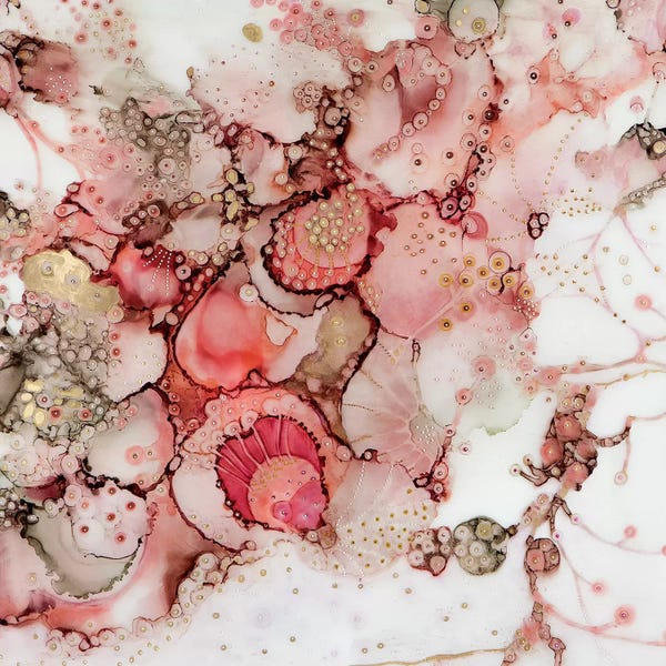 Pantone: Coral abstract I by Mishel Schwartz