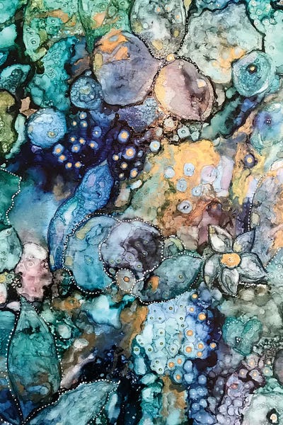 Jewel Tone Abstracts: Earth Abstract by Mishel Schwartz