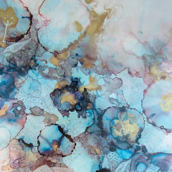 Alcohol Ink: Golden Foral by Mishel Schwartz