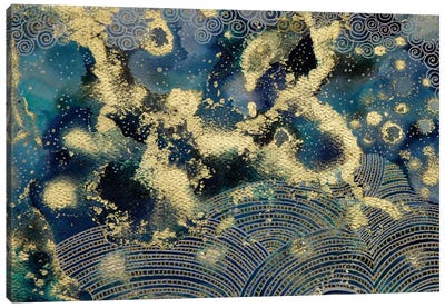 A Starry Night Canvas Art Print - Alcohol Ink Art