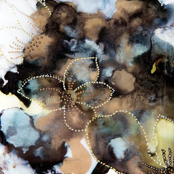 Mishel Schwartz: Black & Gold Abstract by Mishel Schwartz