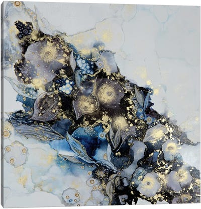 Meandering Into Blue Canvas Art Print - Alcohol Ink Art