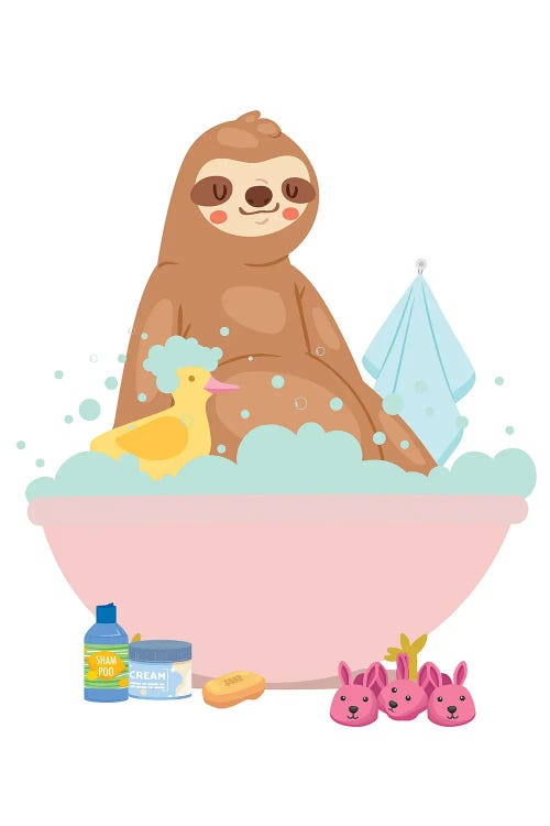 Sloth Taking A Bath