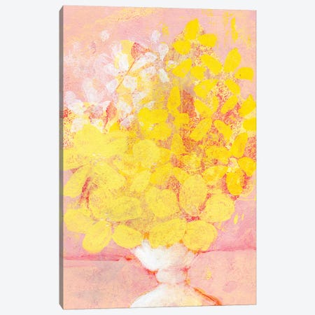 Abstract Yellow Floral Canvas Print #SHZ121} by Jania Sharipzhanova Canvas Art Print
