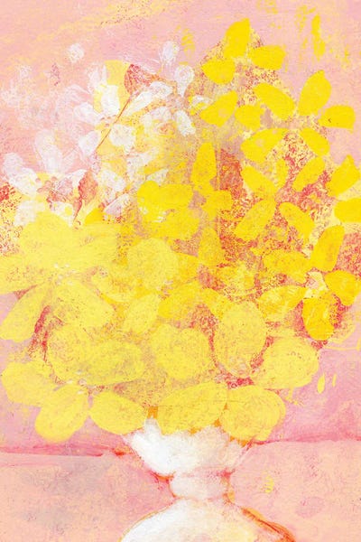Jania Sharipzhanova: Abstract Yellow Floral by Jania Sharipzhanova