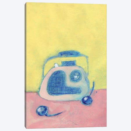 Vintage Radio With Cherries Canvas Print #SHZ123} by Jania Sharipzhanova Canvas Print