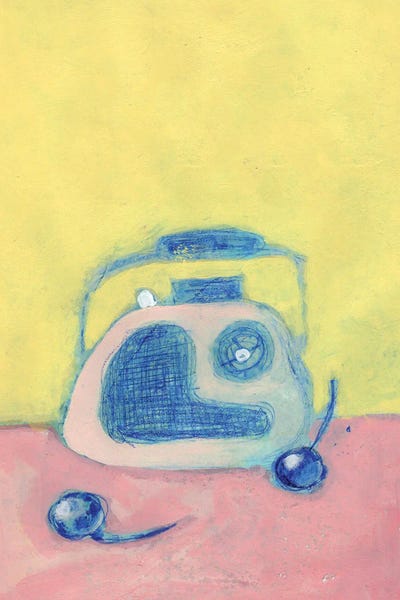 Jania Sharipzhanova: Vintage Radio With Cherries by Jania Sharipzhanova